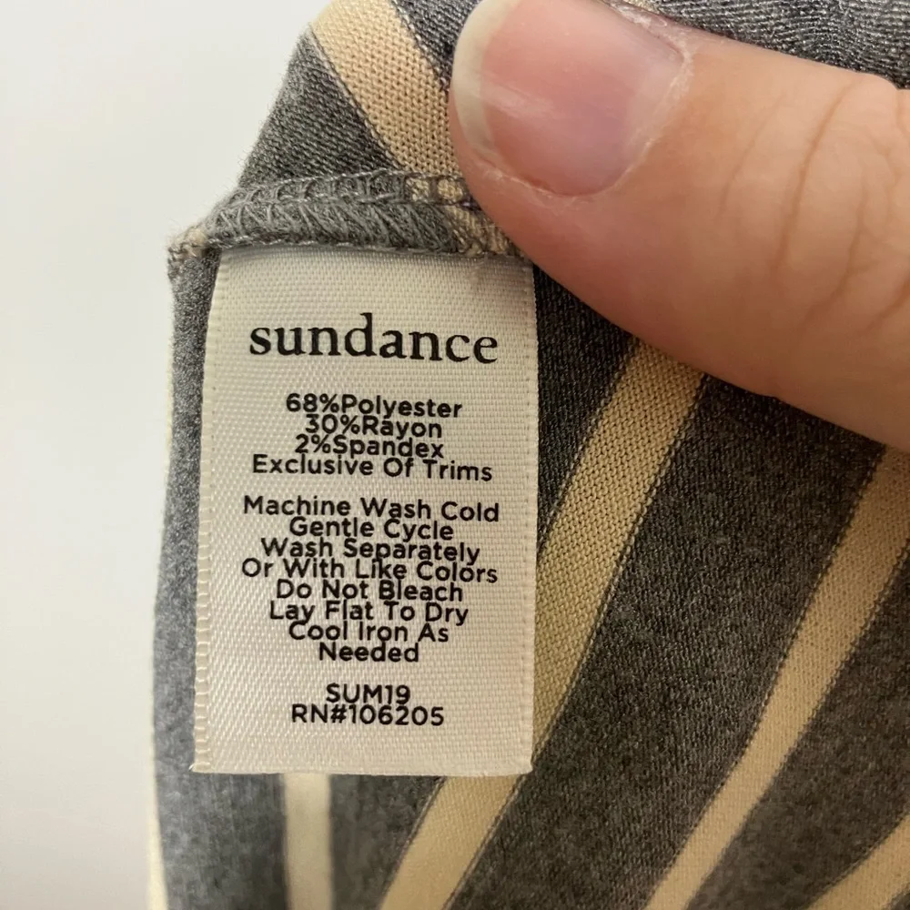 Sundance Pull on Midi Skirt Sz XS stripes Aline Preppy Summer‎ Gray